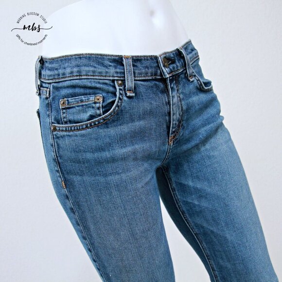 Rag & Bone Dre Low Waist Capri Raw Hem Jeans Blue Women 26 - Picture 6 of 10